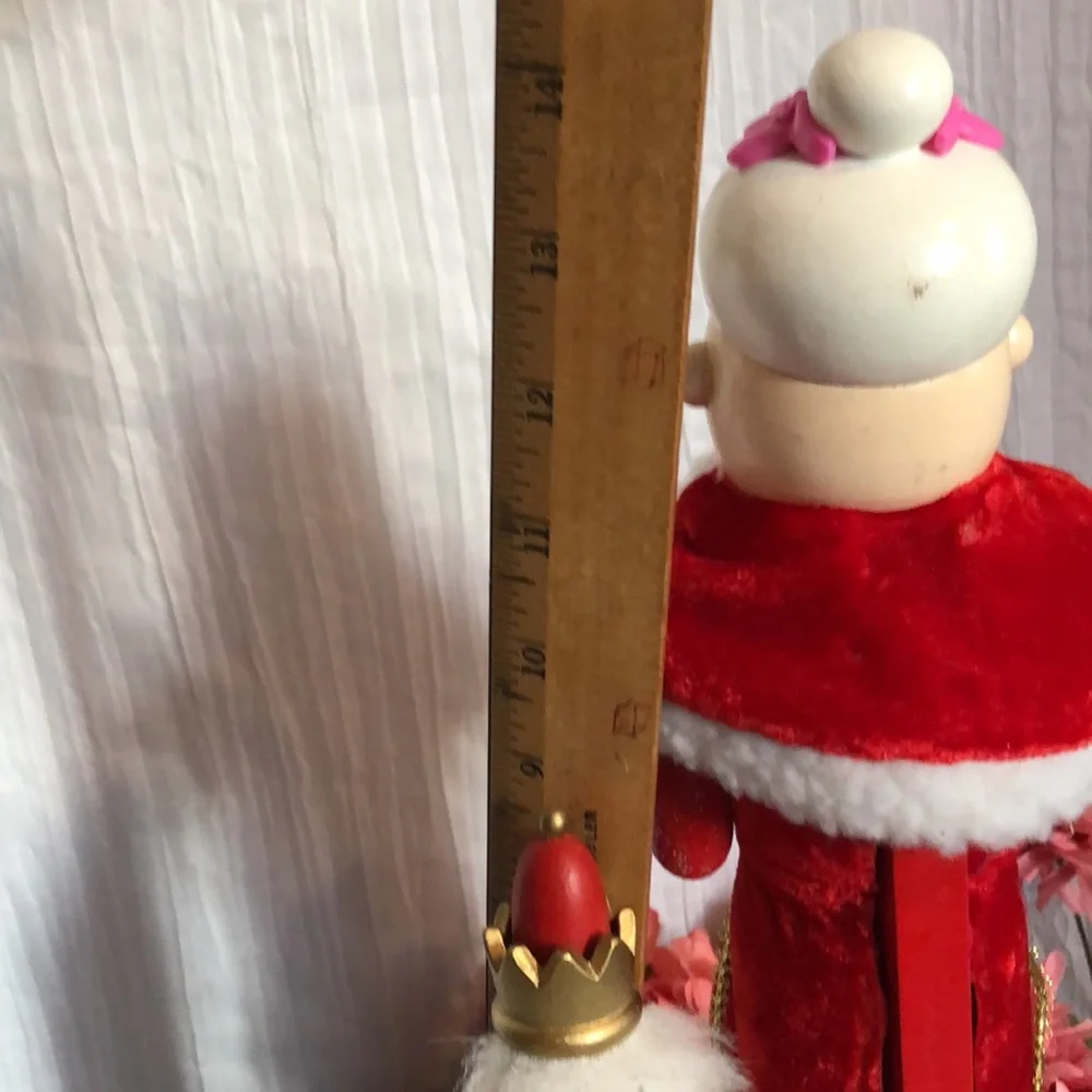 Christmas Nutcrackers wooden Mrs Santa Claus with cookies & smaller sold… - Picture 12 of 12